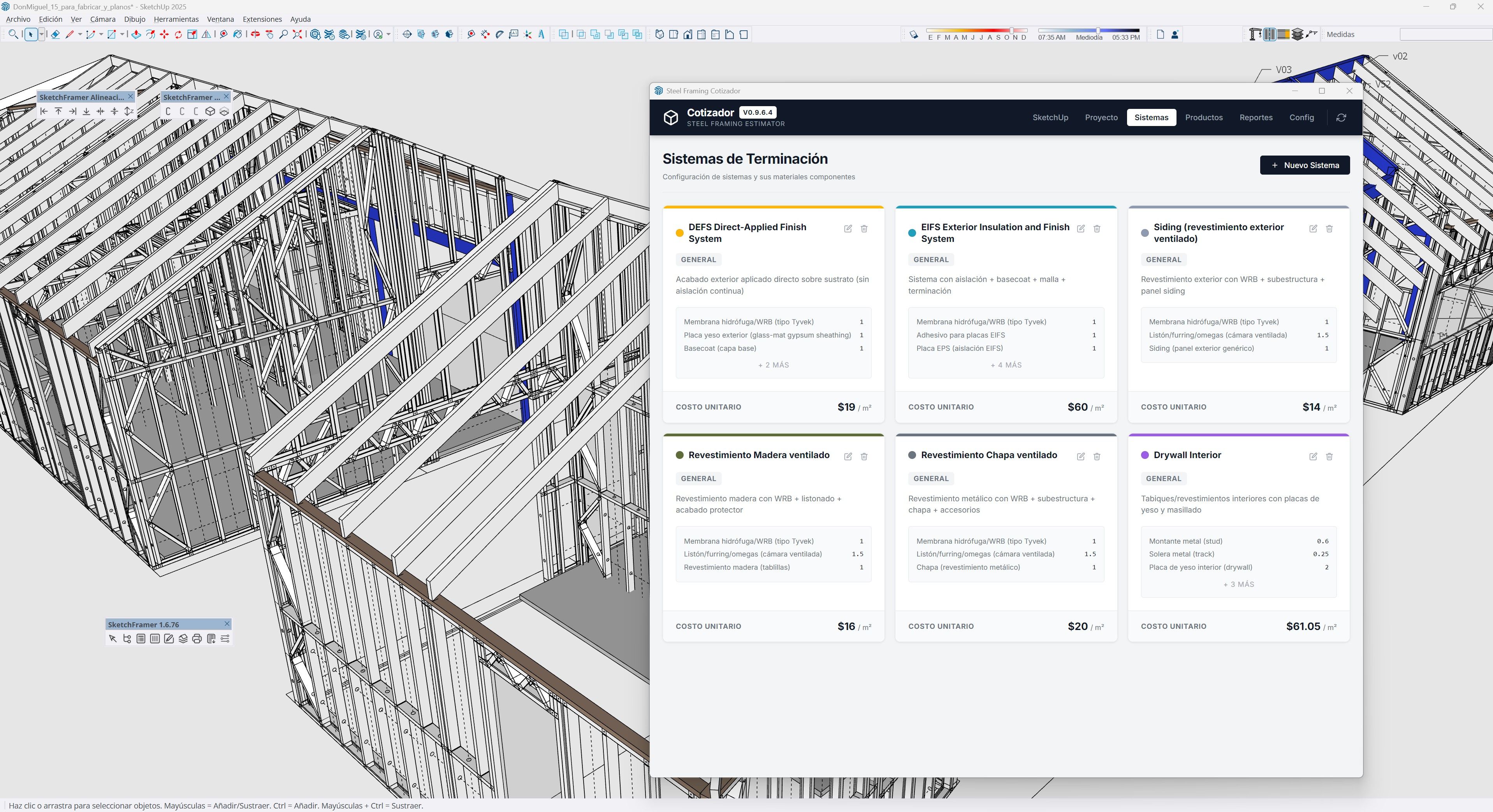 Material list mockup