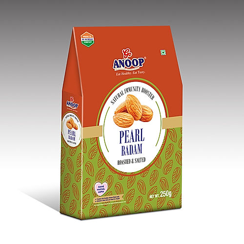 ANOOP PEARL ALMONDS (BADAM) ROASTED AND SALTED - 250G