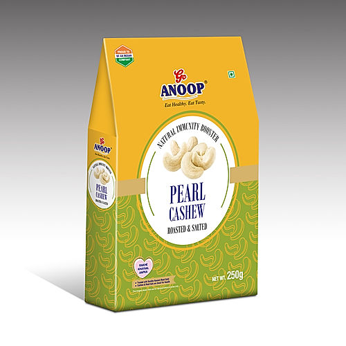 ANOOP PEARL CASHEW (KAJU) ROASTED AND SALTED (Premium pack) - 250G