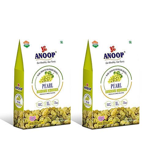 ANOOP PEARL KANDHARI KISHMISH (RAISINS) - 250G (PACK OF 2)