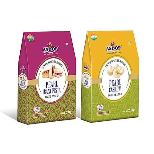 ANOOP ROASTED PEARL PISTA AND CASHEW COMBO PACK (250G EACH)