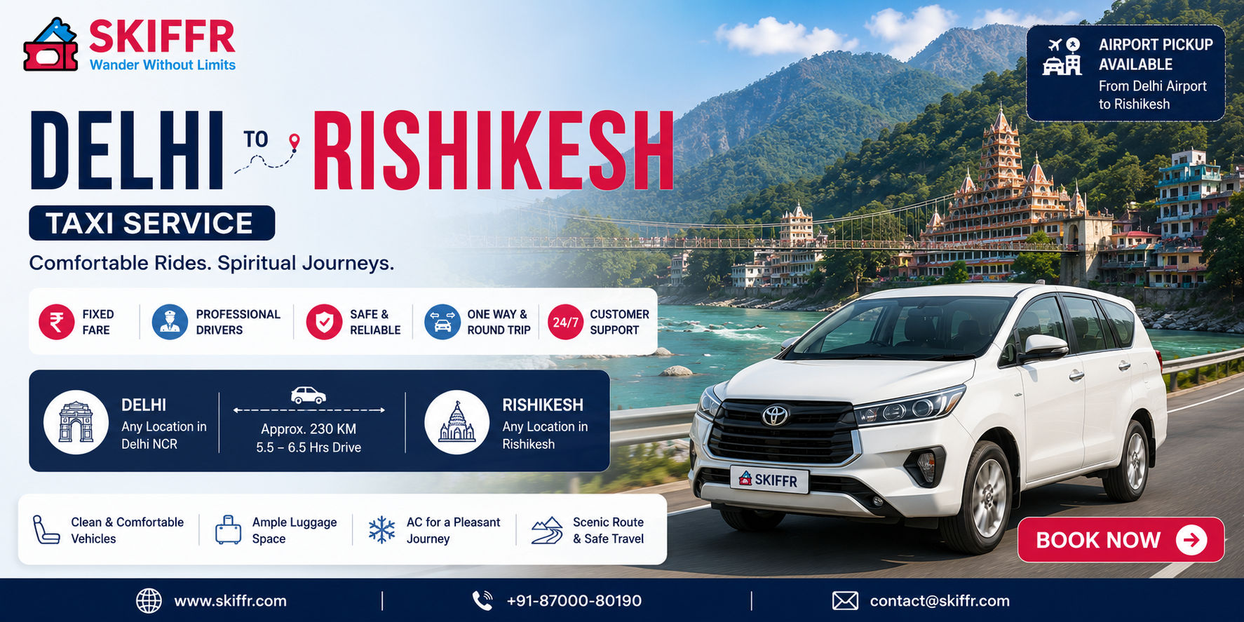 Delhi Rishikesh One Way and Round Trip Taxi