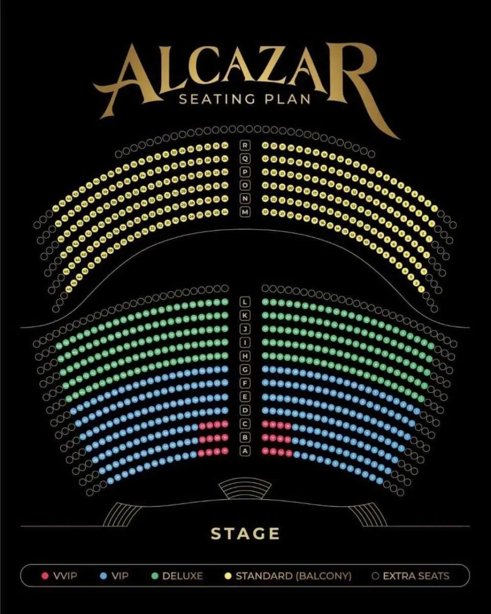 Alcazar Show Seat Map