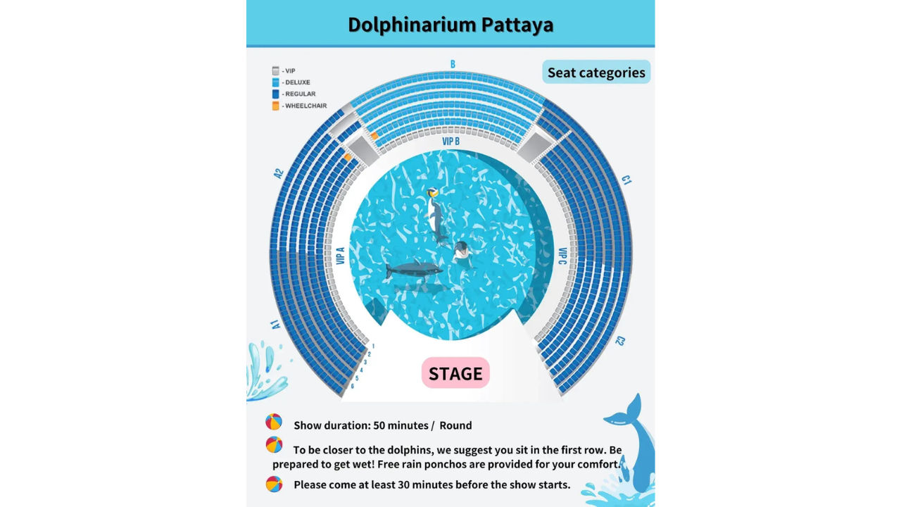 Dolphinarium Pattaya Seat Map