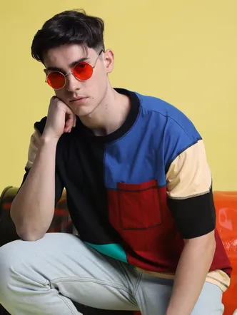 Men’s Oversized Patchwork T-Shirt