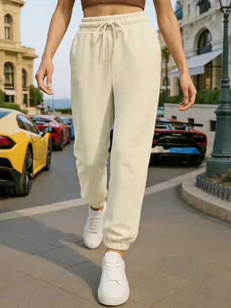 Bewakoof Women's Off White Oversized Joggers