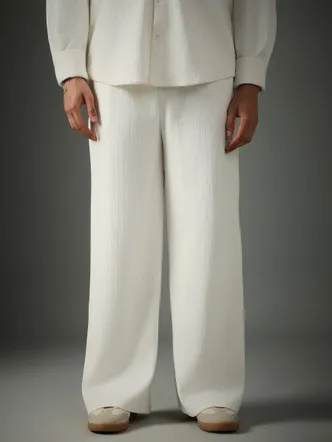 Crossknit White Pant