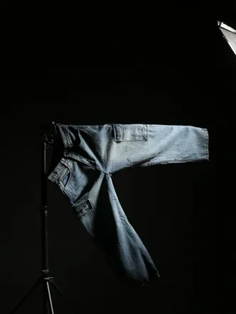 Stone Wash Denim Cargos