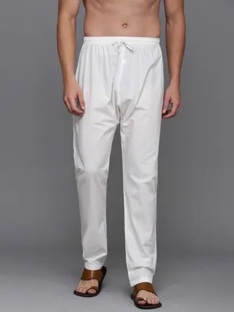 Diwas By Manyavar Cream Cotton Delight Pajama for Men