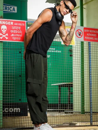 House of Koala Baggy Fit Parachute Cargo Trousers