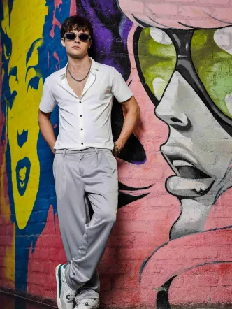 House of Koala Smart Regular Fit Mid-Rise Easy Wash Pleated Korean Pants