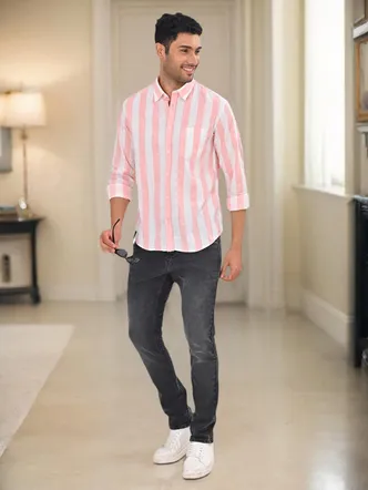 Men Striped Full Sleeve Cotton Shirt