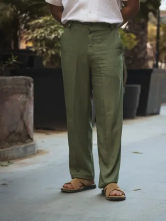 Linen High-Waist Korean Fit Pants