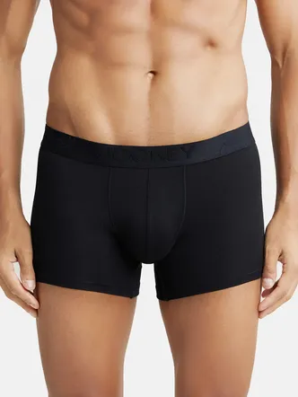 Tencel Micro Modal Cotton Elastane Stretch Solid Trunk with Natural StayFresh Properties - Black
