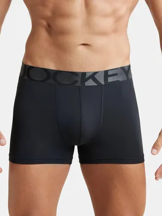 Tactel Microfiber Elastane Stretch Solid Trunk with Moisture Move Properties - Black