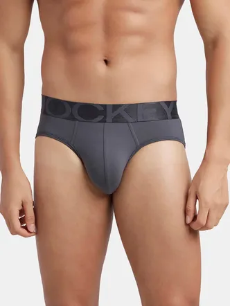 Tactel Microfiber Elastane Stretch Solid Brief with Moisture Move Properties - Ebony