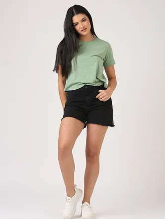 Melange Pistachio Crop T-shirt