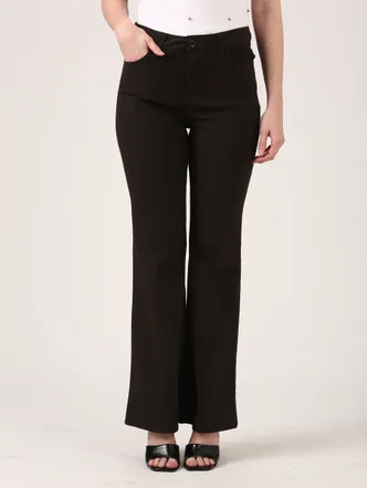 Burnt Charcoal Dobby Flare Stretch Pant