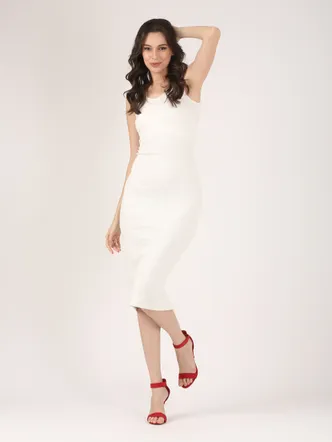 Soft Cotton Rib Contouring Bodycon Dress