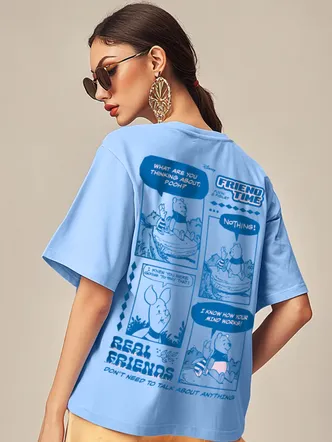 Pooh & Piglet Dutch Canal Oversized Graphic T-Shirt