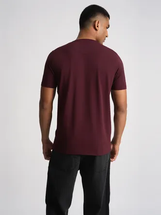 RELAXED FINE LINE TSHIRT MAROON