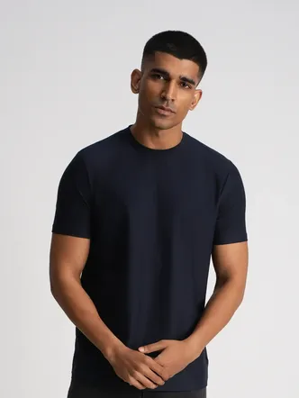 RELAXED FINE LINE TSHIRT NAVY BLUE
