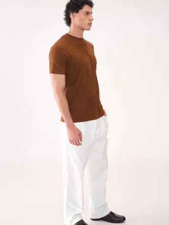 REGULAR FIT TEXTURED BROWN