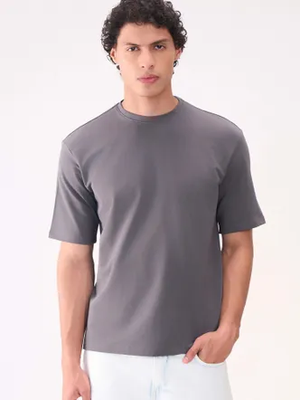 BASIC GREY RELAXED FIT TSHIRT