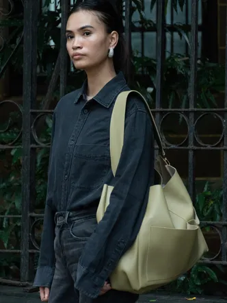 Pocket tote (Lime Green))