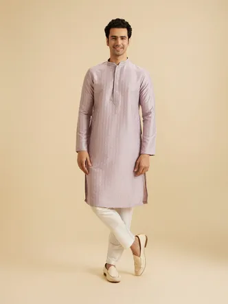 Manyavar Mustard Elegance Kurta Pajama for Men