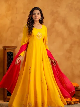 Haldi Anarkali suit