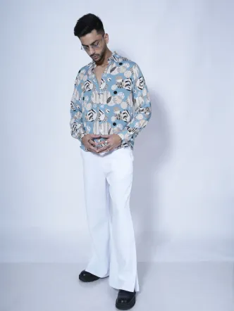 Infinite Circle Full Sleeves Shirt - Navy Blue