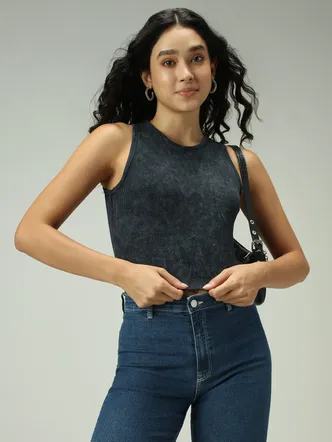 Grey Acid Wash Tank Top