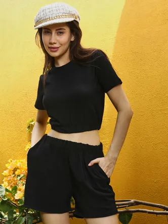 SOLID BLACK CO-ORDS SET