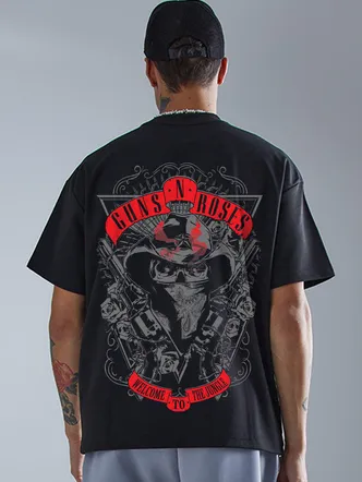 Gunslinger Men Oversized Printed T-shirt
