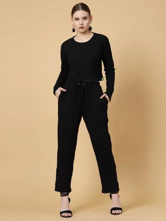 Rigo Women Waffle Solid Co-ords