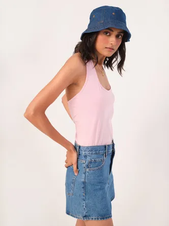 Halter Neck Cotton Tank Top