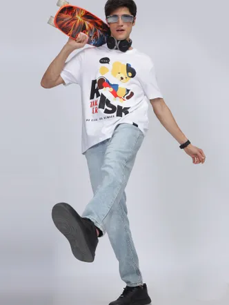 Regular Fit Graphic Round Neck T Shirt