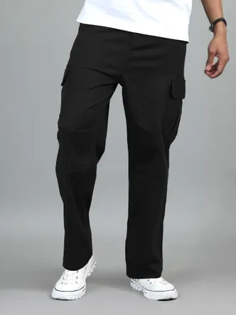 Baggy Fit Straight Leg Cargo Trousers