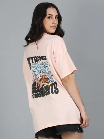 Oversized Graphic Round Neck T Shirt