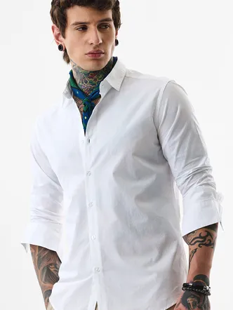 Slim Fit Cotton Core Lab White Shirt