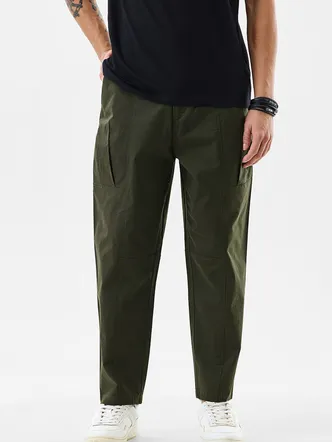 Snitch Relaxed Fit Stretch Olive Green Trousers