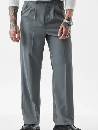 Relaxed Fit Stretch Grey Trousers