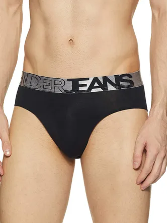 Underjeans By Spykar Men Cotton Blend Black Brief
