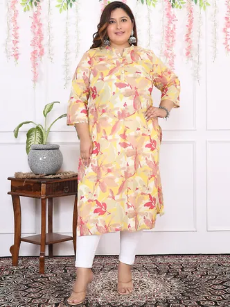 Women Printed Cotton Straight Kurta