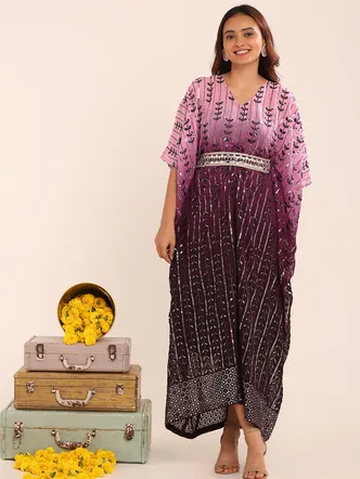 Foil Work Cowl Dress