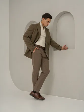 Hazel Brown Slim Fit Casual Pants