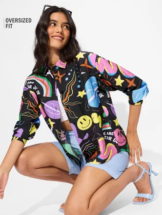 The Souled Store TSS Originals: Space Ace Women Boyfriend Shirts