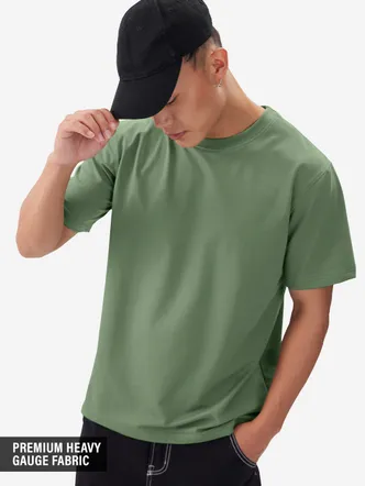 The Souled Store Solids: Mossy Green T-Shirts