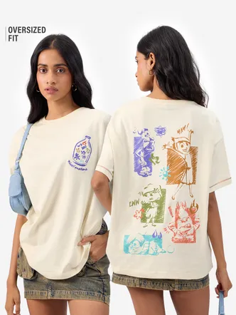 The Souled Store Inside Out: Mixed Emotions Women Oversized T-Shirts